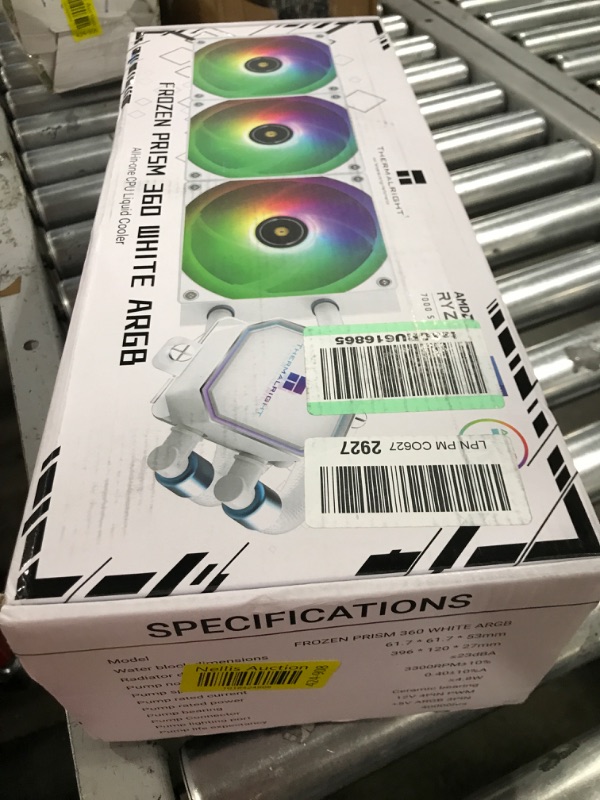 Photo 3 of Thermalright Frozen Prism 360 White ARGB AIO Water Cooler,Liquid CPU Cooler, 3×120mm PWM Fans Water Cooling System,1850RPM High Speed,Compatible with AMD/AM4/AM5 & Intel LGA1156/1200/1366/2011/1700 F Prism 360 White ARGB