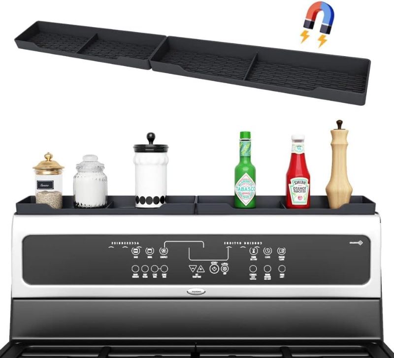 Photo 1 of 
FARIRICAJON Silicone Stove Top Shelf 30inch, Magnetic Stove Top Shelf for Kitchen,Over the Stove Shelf Spice Organizer, Kitchen Stovetop