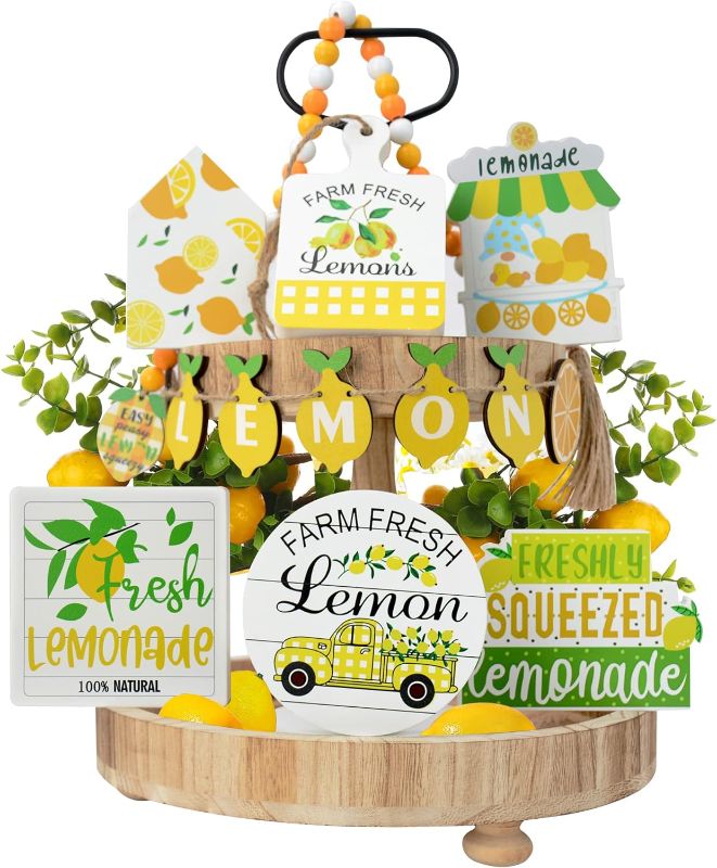 Photo 1 of 
Freshen Up Your Home with DSYSMIN 14PCS Lemon Theme Tiered Tray Decor - The Perfect Summer Touch for Your Kitchen(Tray Not Included)
