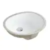 Photo 1 of 17-1/2 in. x 14-1/4 in. Oval Undermount Vitreous Glazed Ceramic Lavatory Vanity Bathroom Sink Pure White