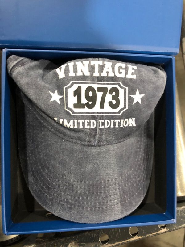 Photo 2 of 2pk of 50th Birthday Gifts for Men Women Vintage 1973 Hat 50 Year Old Gifts Baseball Cap
