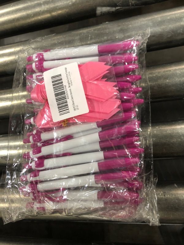 Photo 2 of 108 PCS Breast Cancer Awareness Accessories, 36 PCS Breast Cancer Awareness Bracelets 36 PCS Ballpoint Pens and 36 PCS Pink Ribbon Pins for Charity Recognition Survivor Campaign
