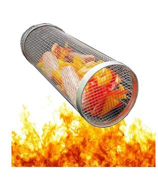 Photo 1 of 1Pcs Rolling Grill Basket BBQ Accessories | Barbecue Stainless Steel Wire Mesh Cylinder | Grill Vegetables Chip Basket | Rotisserie Basket Tower Air Fryer Basket(12.2x3.74inch)
