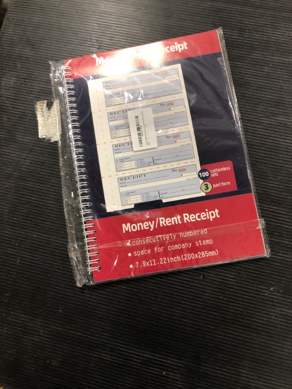 Photo 2 of Adams TC1182 Tape Bound Money/Rent Receipt Book - 100 Sheet(s) - Tape Bound - 3 Part - Carbonless - 2.75amp;quot; x 7.62amp;quot; Form Size - Assorted - 1Each