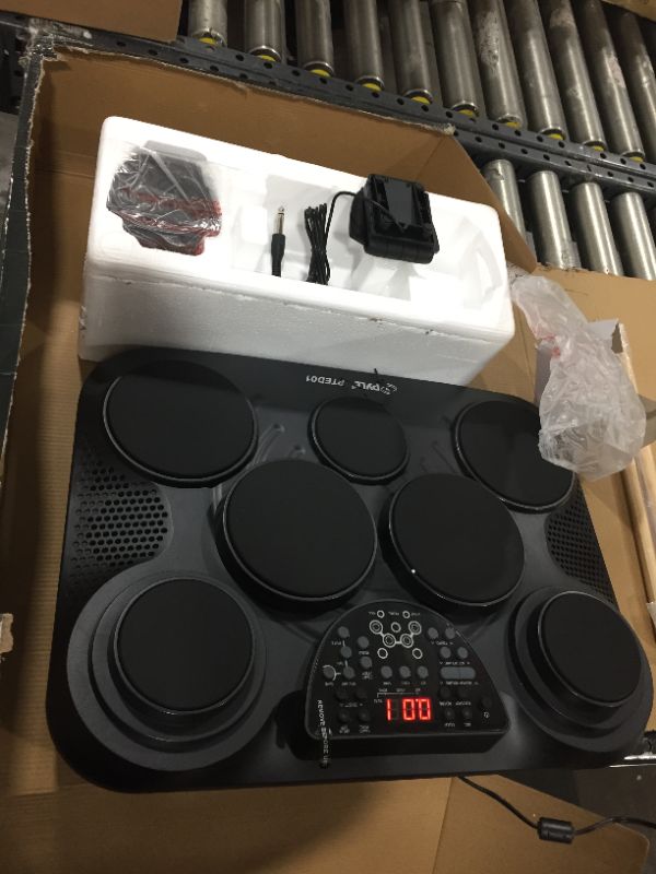 Photo 2 of Pyle Pro Electronic Drum Set Portable Tabletop 7 Pad Digital Musical Drum Kit
