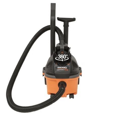 Photo 1 of 4 Gallon 5.0 Peak HP Portable Wet/Dry Shop Vacuum with Fine Dust Filter, Locking Hose and Accessories
