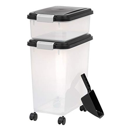 Photo 1 of 33qt + 12qt Airtight Pet Food Container Combo with Scoop, Black - Black
