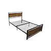 Photo 1 of 41.10 in. W Black Modern Country Style Wood and Metal Frame Twin Size Platform Bed