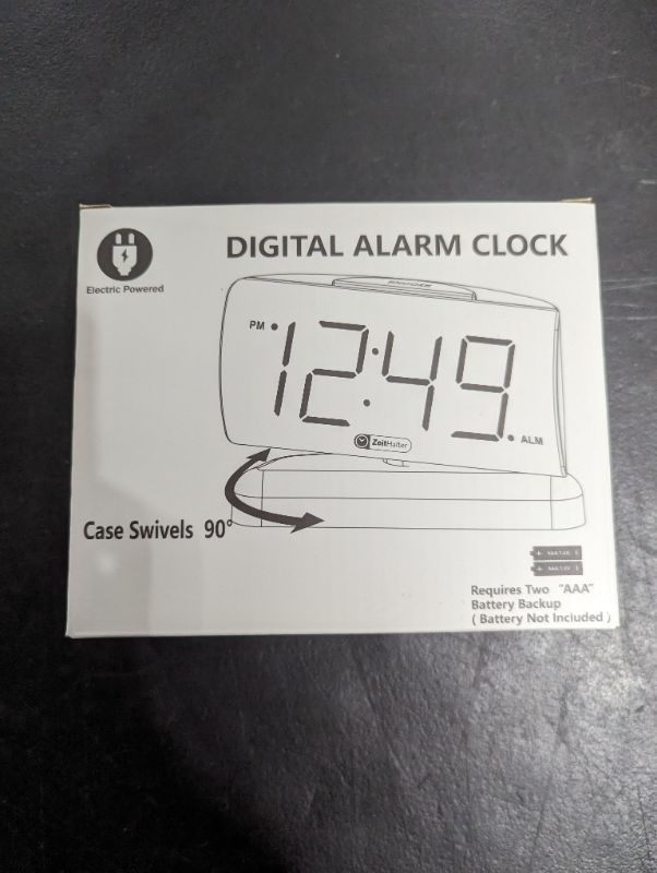 Photo 1 of GING YHAU Home LED Digital Alarm Clock for Bedroom,Swivel Base,Outlet Powered, Simple Operation, Alarm, Snooze, Brightness Dimmer, Big Blue Digit Display (Blue)
