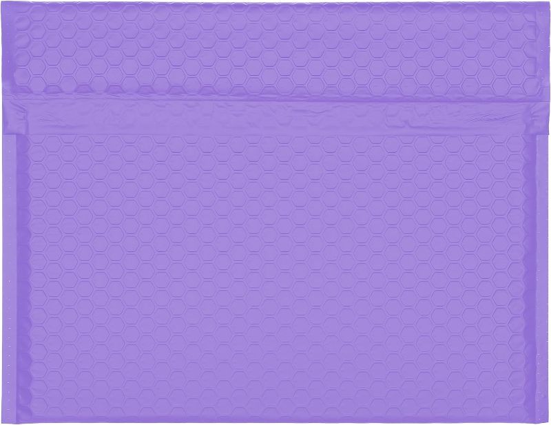 Photo 1 of DGSLTENV 13x10" Side-Opening Purple Hexagon Bubble Mailers (25-Pack)