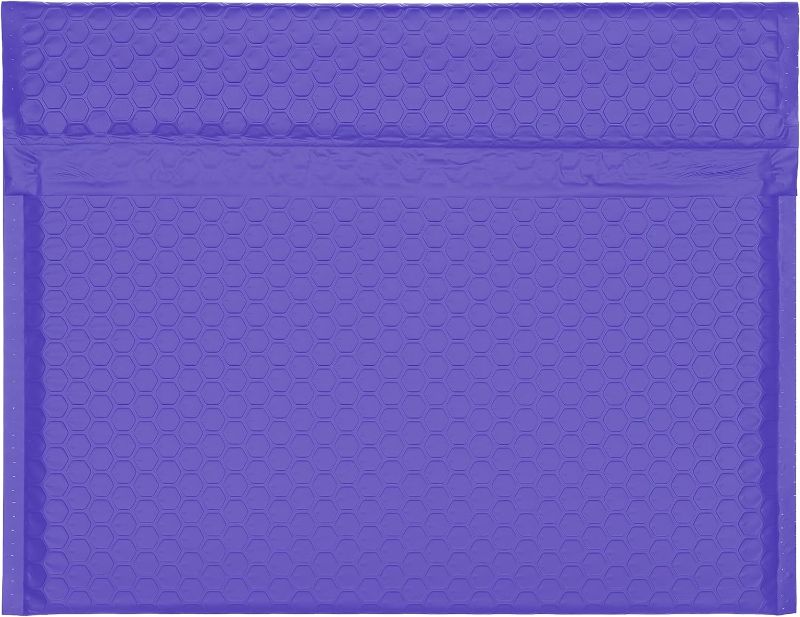 Photo 1 of DGSLTENV 13x10" Side-Opening Periwinkle Hexagon Bubble Mailers (25-Pack)