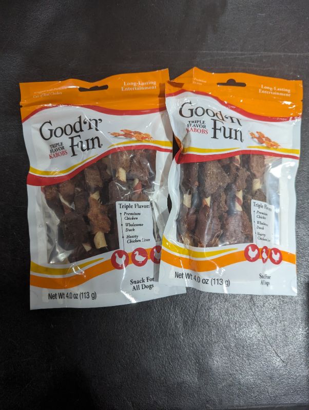 Photo 2 of (2 pack) Healthy Hide Good 'n' Fun Kabobs, Triple Flavor - 4 oz