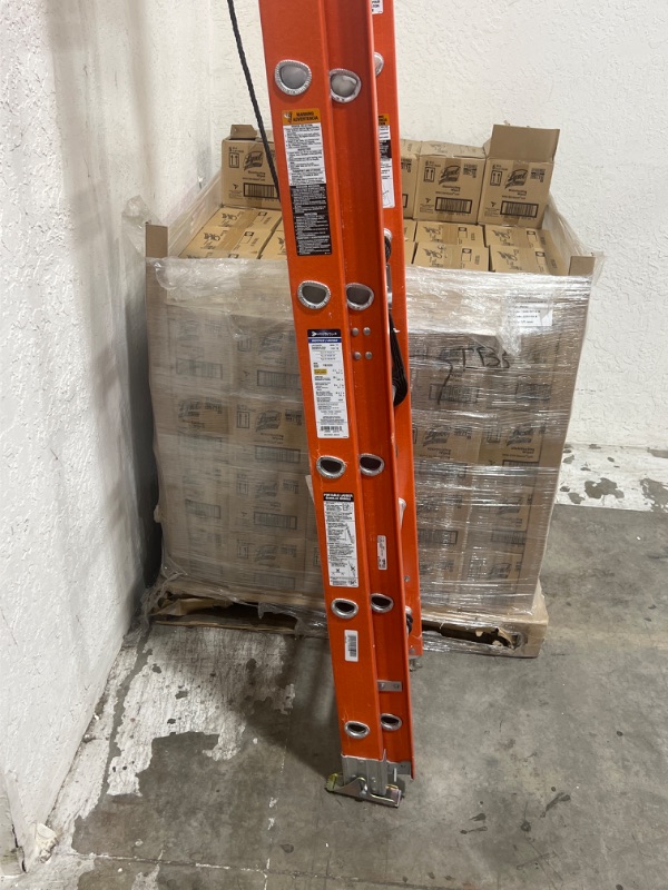 Photo 3 of Louisville Ladder Fiberglass Extension Ladder, 28 feet, 300-pound duty rating, Type IA, FE3228,Orange 28 Feet Ladder