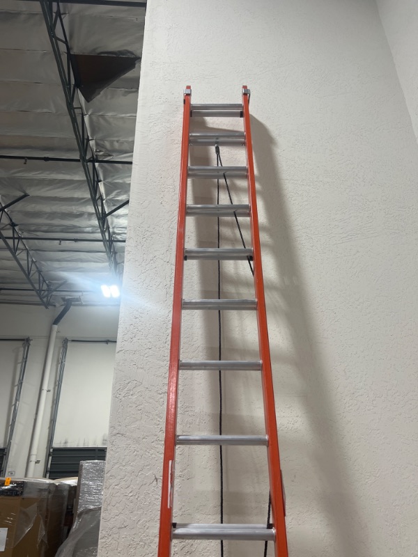 Photo 5 of Louisville Ladder Fiberglass Extension Ladder, 28 feet, 300-pound duty rating, Type IA, FE3228,Orange 28 Feet Ladder