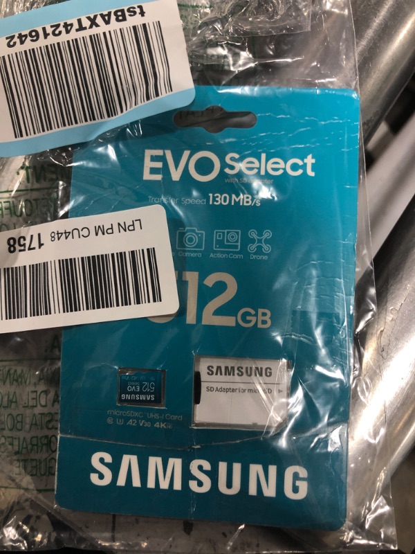 Photo 1 of SAMSUNG EVO Select Micro SD-Memory-Card + Adapter, 512GB microSDXC 130MB/s Full HD & 4K UHD, UHS-I, U3, A2, V30, Expanded Storage for Android Smartphones, Tablets, Nintendo-Switch (MB-ME512KA/AM)