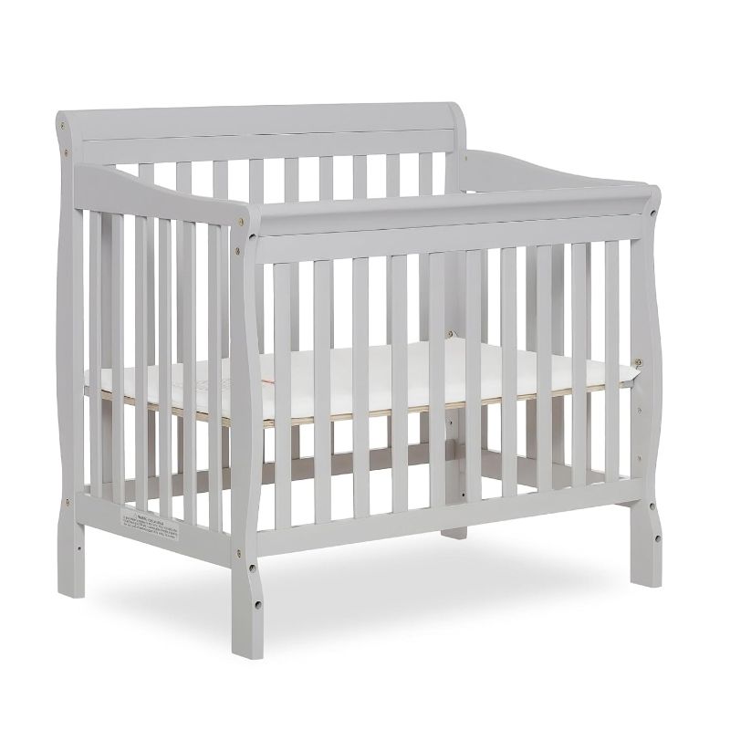 Photo 1 of 
Dream On Me Aden 4-in-1 Convertible Mini Crib In Grey, Greenguard Gold Certified, Non-Toxic Finish, New Zealand Pinewood, With 3 Mattress Height Settings