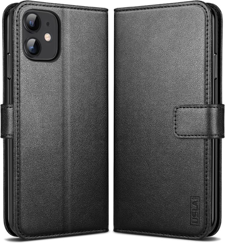 Photo 1 of 
USLAI Case Designed for iPhone 11, Leather Wallet Flip Phone Cover for iPhone 11 Case - Black