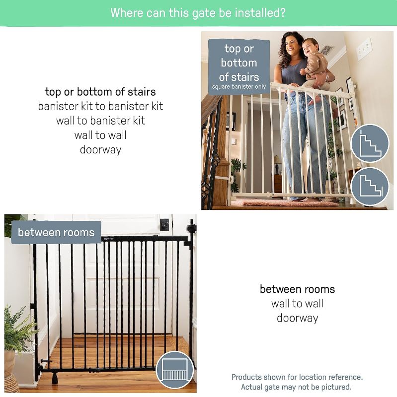 Photo 2 of 
Summer Infant Metal Banister & Stair Safety Pet and Baby Gate,31'-46' Wide, 32.5' Tall, Install Banister to Banister or Wall or Wall to Wall...