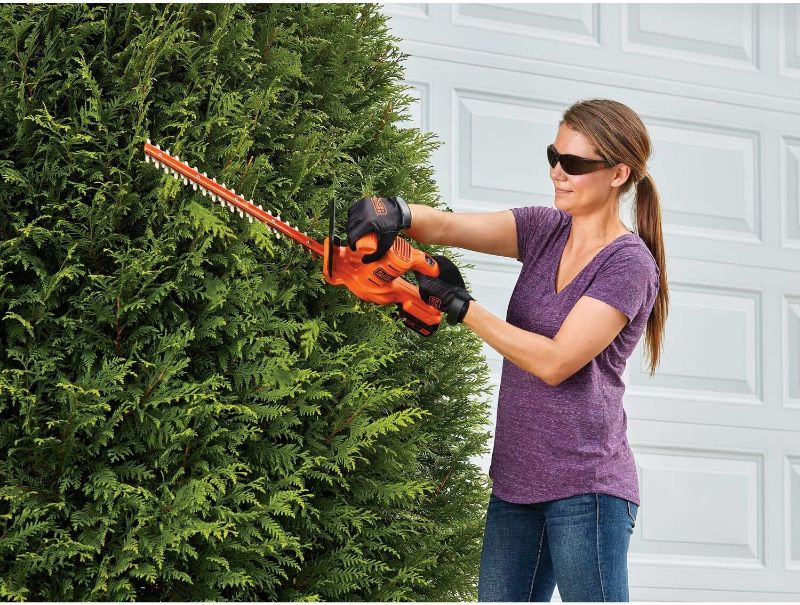 Photo 1 of 
BLACK+DECKER 20V MAX Hedge Trimmer, Cordless, 18 inch Blade, Reduced Vibration, Battery and Charger Included (LHT218C1)