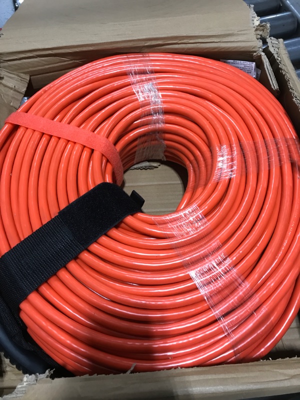 Photo 2 of 300 ft 12/3 Outdoor Extension Cord Waterproof Heavy Duty with Lighted End 12 Gauge 3 Prong, Flexible Cold-Resistant Long Power Cord Outside, 15Amp 1875W SJTW Orange ETL Listed POWGRN 300FT 12/3 Orange