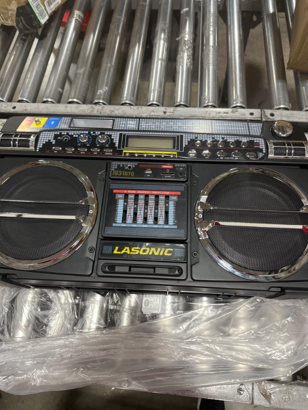 Photo 2 of Lasonic i-931BT Classic 80s Style Design with upgraded technology rechargeable Bluetooth Boombox - BLACK