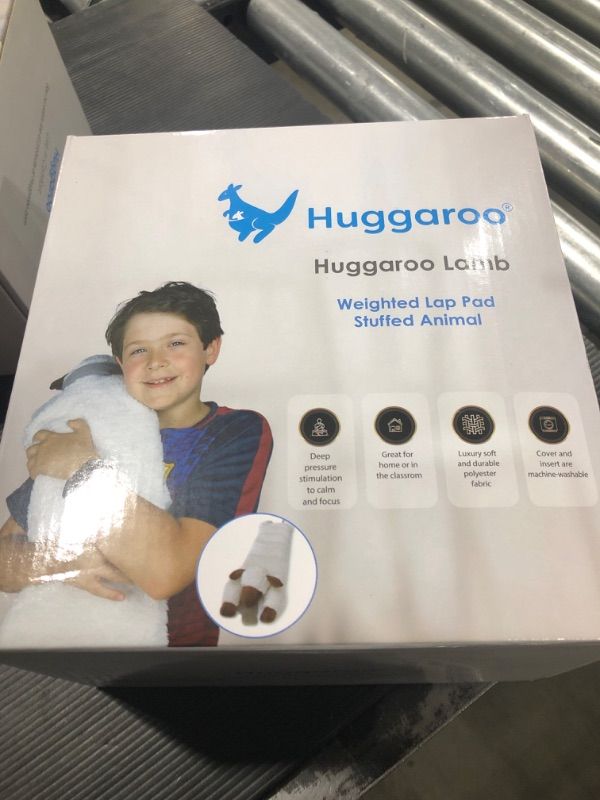 Photo 1 of Huggaroo Weighted Lap Pad Lamb- Sensory Stuffed Animals - 3.6 lb Large 29 x 8 in for Anxiety and Autism Comfort – Stocking Stuffer