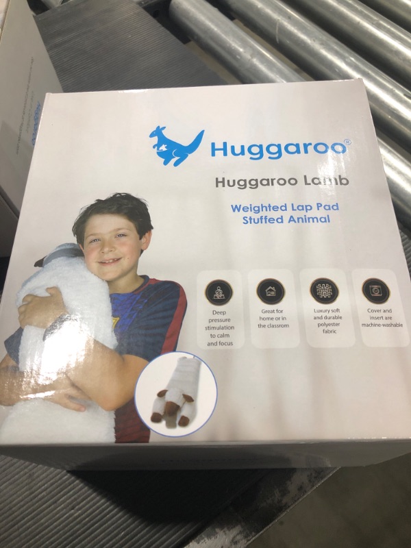 Photo 2 of Huggaroo Weighted Lap Pad Lamb- Sensory Stuffed Animals - 3.6 lb Large 29 x 8 in for Anxiety and Autism Comfort – Stocking Stuffer