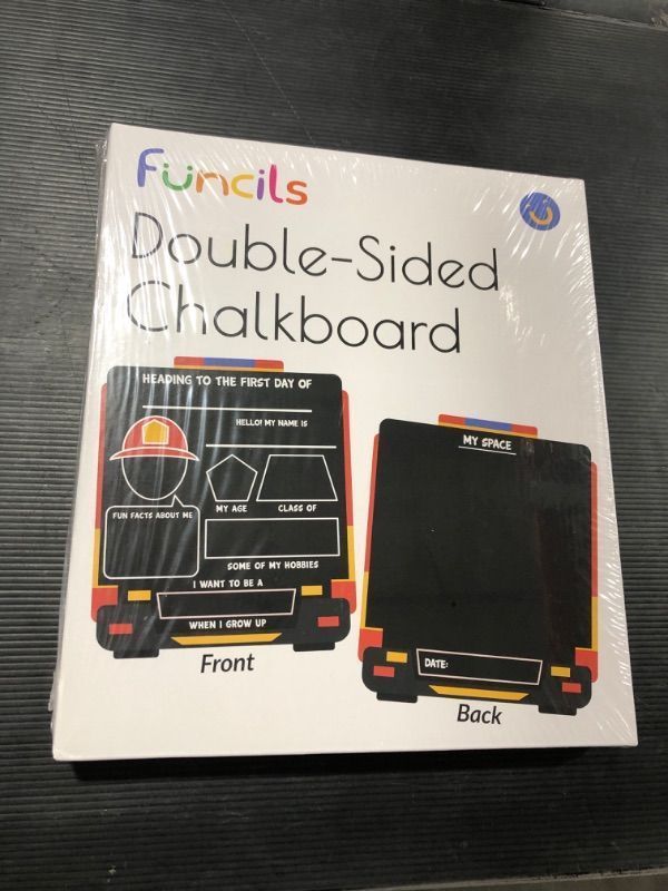 Photo 2 of Chalk Board for Kids (FireTruck, 11 x 13") + 5 Chalkboard Chalk Markers - Kids Chalkboard, No Mess Art for Kids, Craft Kits & Supplies, DIY Creative Activity, Gifts for Boys & Girls Ages 4, 5, 6, 7, 8 FireTruck Board