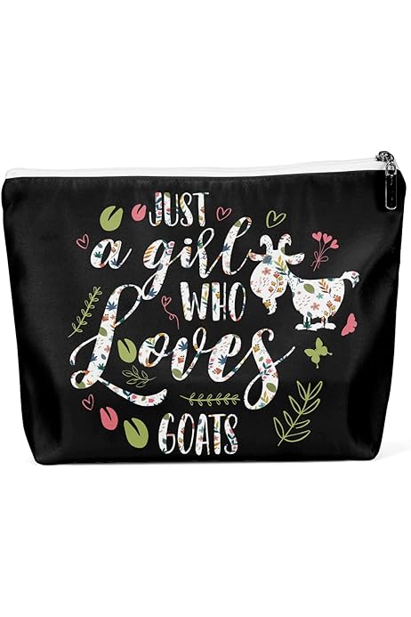 Photo 1 of zcyxuuw Cute Goat Makeup Bag Goat Gifts Goat Supplies Stuff for Animal Lovers Women Female Girls Daughter Niece Granddaughter Just A Girl Who Loves Goats Birthday Christmas Travelling Graduation