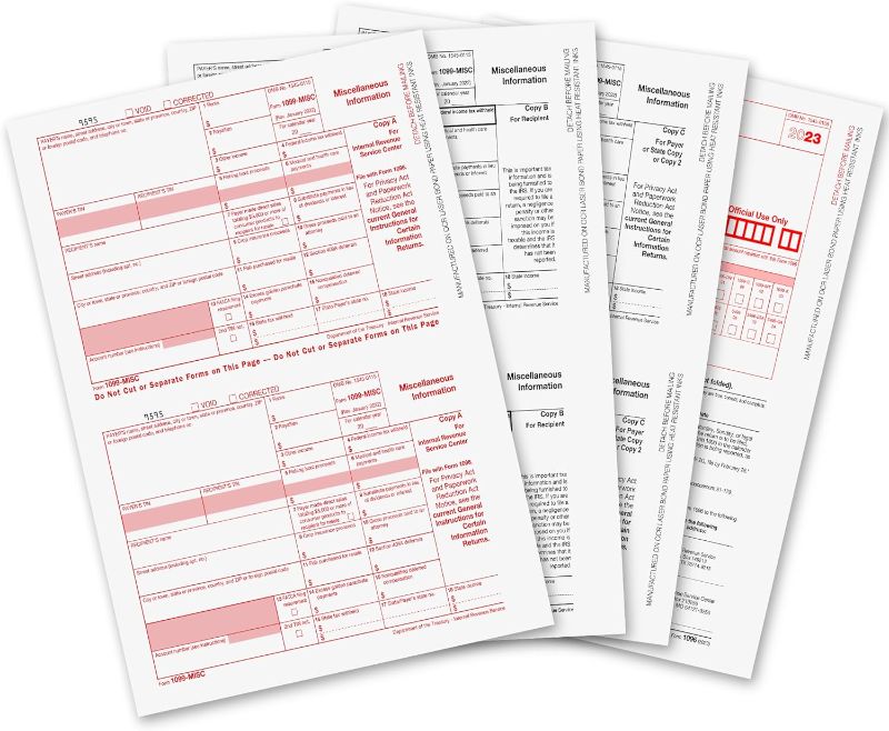 Photo 1 of 1099 MISC Forms 2023, 1099 MISC Laser Forms IRS Approved Designed for Quickbooks and Accounting Software 2023, 4 Part Tax Forms Kit, 25 Vendor Kit - Total 54 (105) Forms 