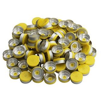 Photo 1 of 20mm Flip Off Caps-100 Pcs Aluminum-Plastic Yellow Flip Off Caps for Glass Vial
