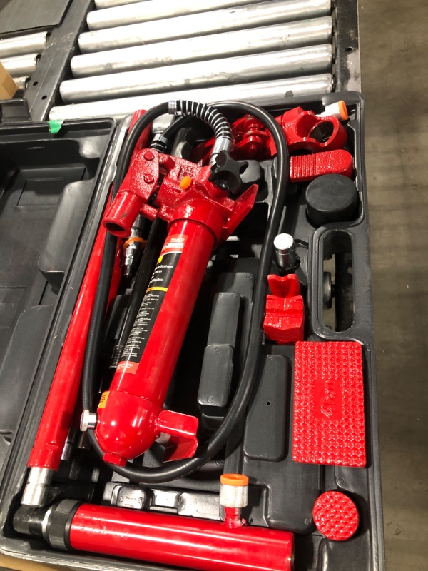 Photo 2 of BIG RED T70401S Torin Portable Hydraulic Ram: Auto Body Frame Repair Kit with Blow Mold Carrying Storage Case, 4 Ton (8,000 lb) Capacity, Red