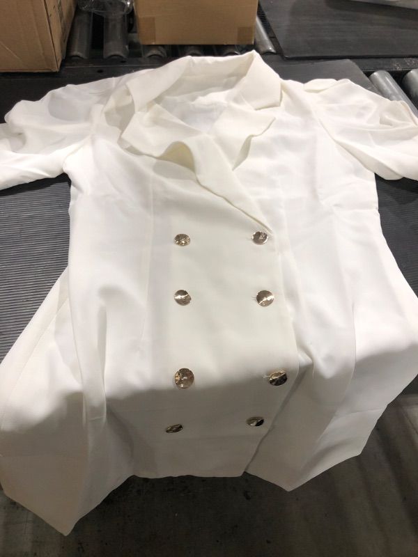 Photo 1 of BLENCOT Womens Casual Blazers Dress Summer Short Sleeve Double Breasted V Neck Work Jacket SIZE S
