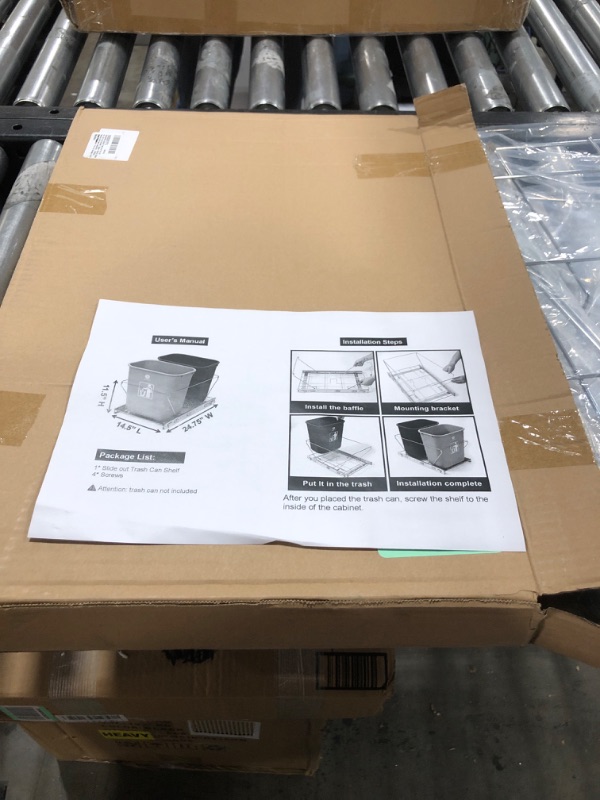 Photo 1 of Kitchenflex Cabinet Trash Can Pull Out Kit-Bin Not Included| Space-Saving Cabinet Solution with Easy Installation | Efficient Waste Management| Pull Out Garbage Can for Kitchen Cabinet Double