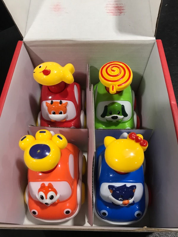 Photo 2 of Baby Toy Cars for 1 Year Old Boy Gifts Press and Go Cartoon Truck Educational Toys for 2 Years Old Boy Pull Back Cars Toys for Toddlers 1-3 Baby Toys 12-18 Months Gifts for 1 2 3 Year Old Boys Girls