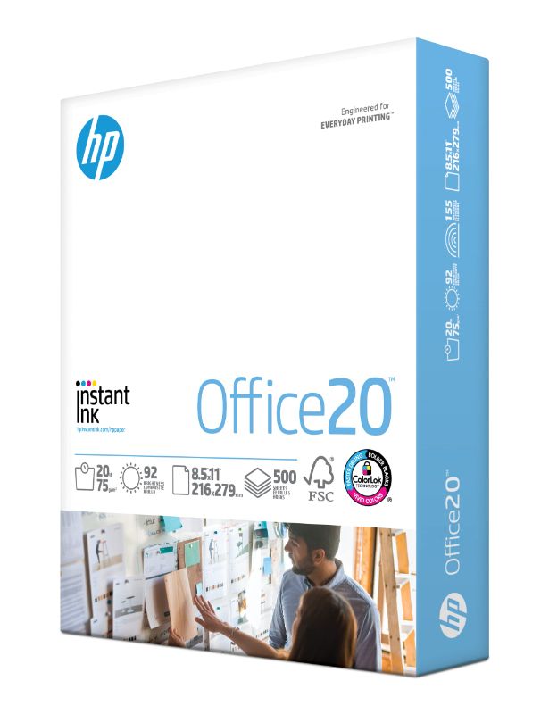 Photo 1 of HP Printer Paper | 8.5x11 Paper |Office 20 lb | 1 Ream - 500 Sheets | 92 Bright | Made in USA - FSC Certified | 112150R 1 Ream | 500 Sheets Letter (8.5 x 11)