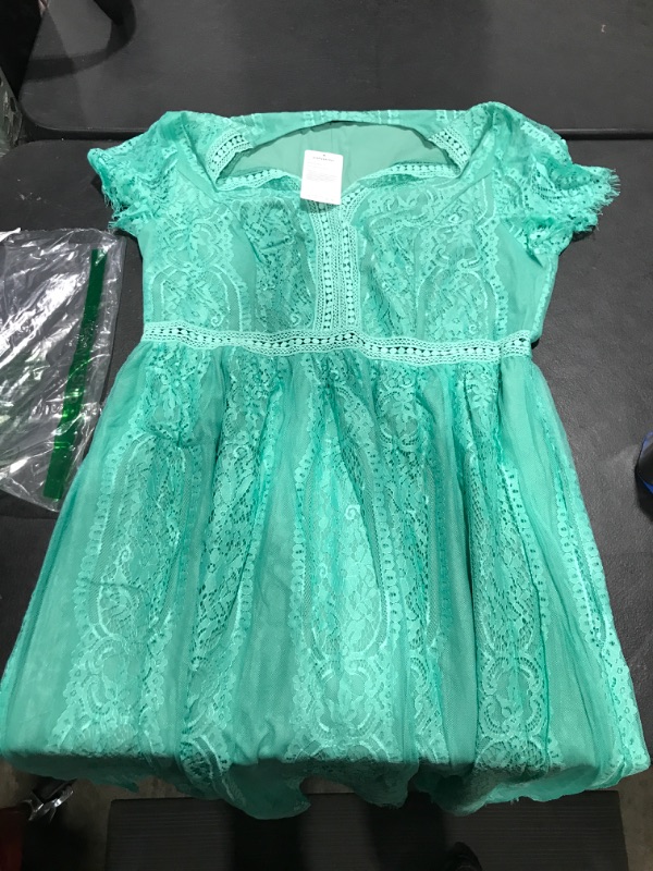 Photo 1 of [Size 2 XL] Pretty Garden Long Short Sleeve Dress- Mint