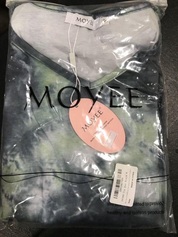Photo 2 of [Size M] MOYEE Women's Pajama Set Soft Short Sleeve 2 Piece Lounge Sleepwear with Pockets Small Tie Dye Black