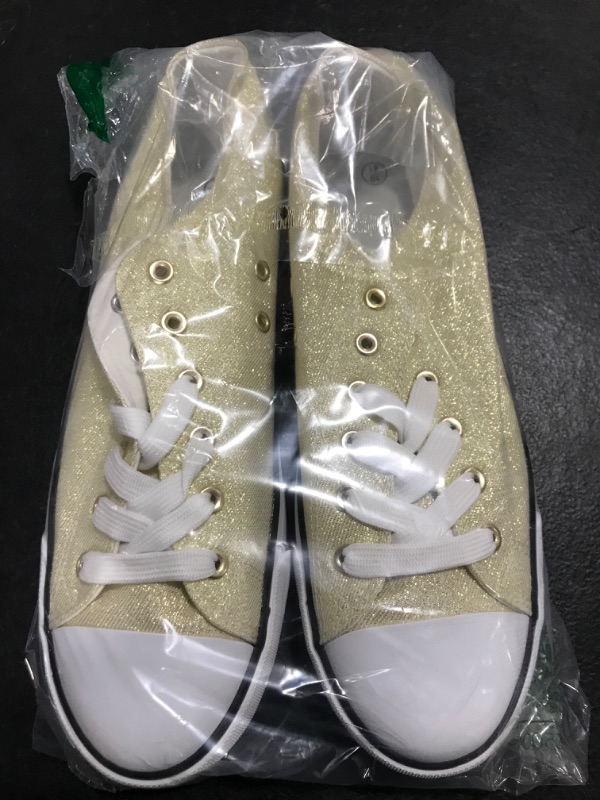 Photo 1 of [Size 10]  Women's Glitter Gold Sneakers