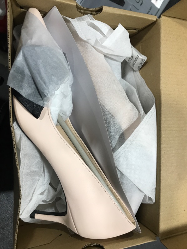 Photo 2 of [Size 6.5] Coutgo Womens Closed Pointed Toe Pumps Stiletto Bowknot High Heels Slip On Wedding Party Dress Shoes- Nude