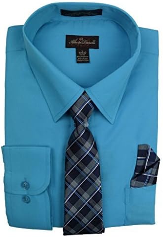 Photo 1 of [Size M] Alberto Danelli Mens Dress Shirt and Tie Set, Dress Shirts for Men, Long Sleeve Button Down, Big and Tall Sizes Up to 5XL 