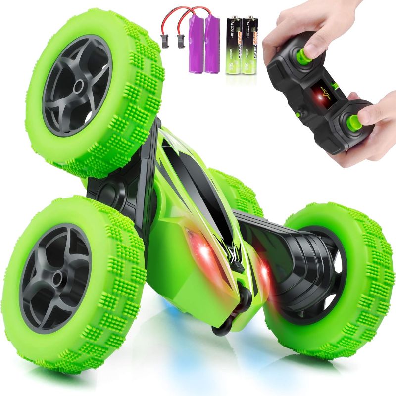 Photo 1 of  Remote Control Car, RC Cars Stunt Car Toy, 4WD 2.4Ghz Double Sided 360° Rotating RC Car with Headlights, Kids Xmas Toy Cars for Boys/Girls