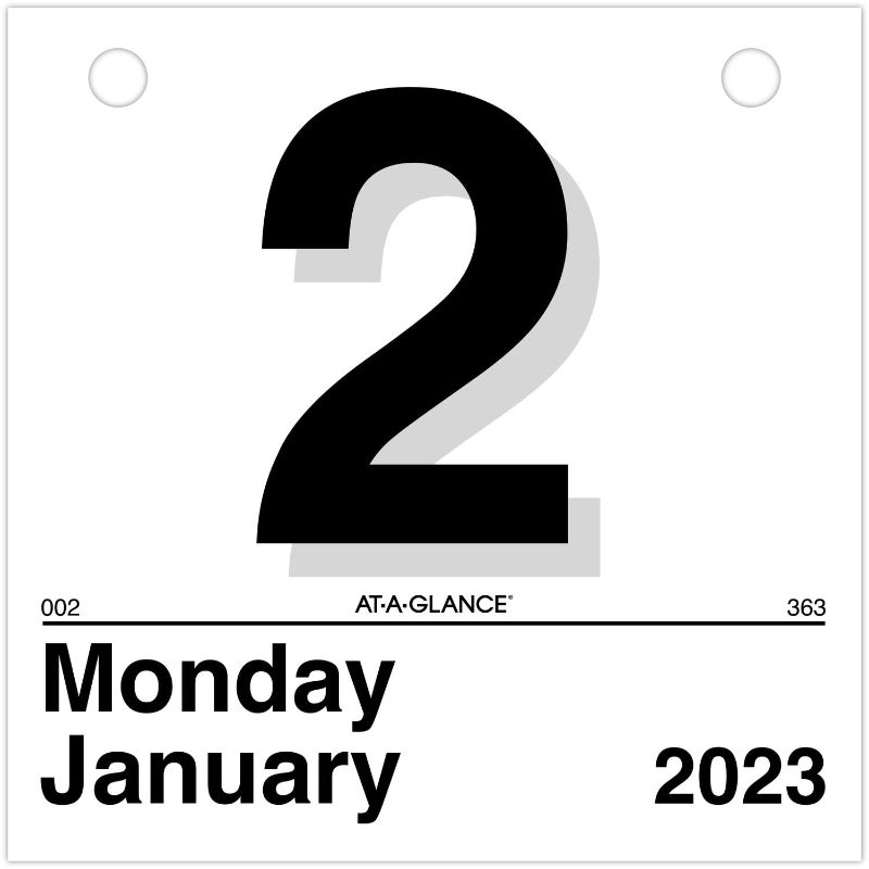 Photo 2 of (2 PACKS) AT-A-GLANCE 2023 Daily Wall Calendar Refill, Today Is", 6" x 6", Small (K150) 2023 Old Edition Refill only