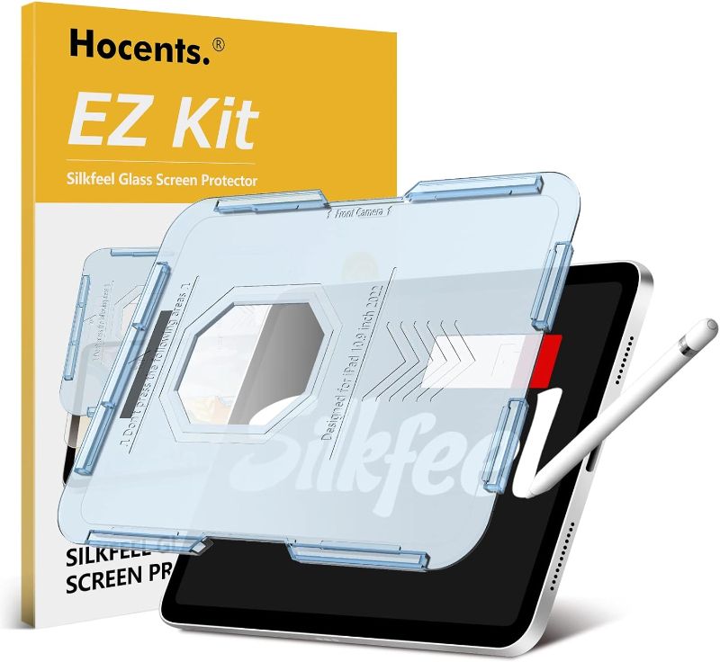 Photo 1 of Hocents. Silkfeel Glass Screen Protector Compatible with iPad 10th Generation (10.9 inch 2022) [Touch Like Silk] [Auto Alignment Tool] [Tempered Glass] [EZ Kit] [Anti Glare] [Anti Scratch]