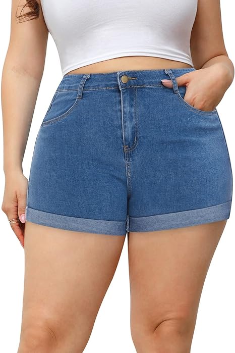 Photo 1 of 2XL Women's Plus Size Casual Denim Shorts