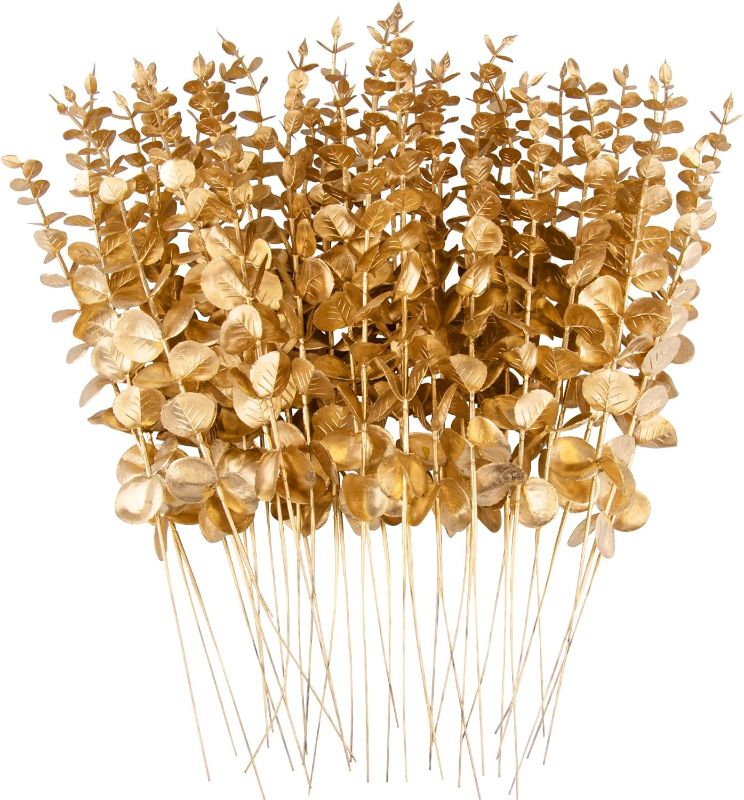 Photo 1 of 
FEQO 36 Pcs Gold Eucalyptus Stems Artificial Eucalyptus Leaves Decor Eucalyptus Branches Fake Eucalyptus with Fake Leaves 15 