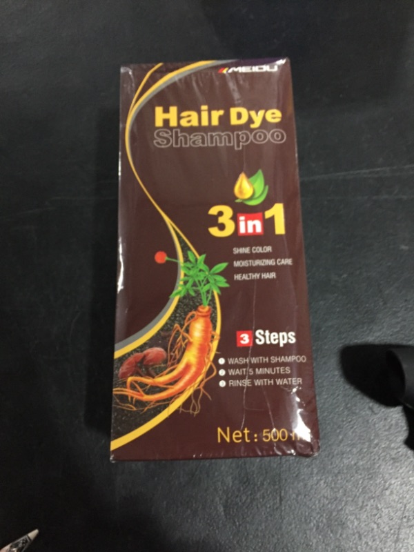 Photo 1 of  Dark Brown Hair Color Shampoo for Gray Hair 500ML Instant Hair Dye Shampoo for Men & Women-3 in 1 Color Shampoo for Dark Hair-Colors in Minutes-Long Lasting-Safe & Easy to Use