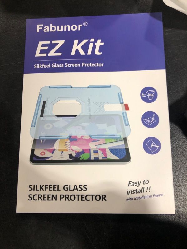 Photo 2 of Fabunor [Silkfeel Matte Glass Screen Protector Compatible with iPad 9th / 8th / 7th Generation (10.2 Inch, 2021/2020/2019), [Tempered Glass] [Auto-Alignment] [Anti-Glare] [Smooth Touch] [EZ Kit] 10.2"