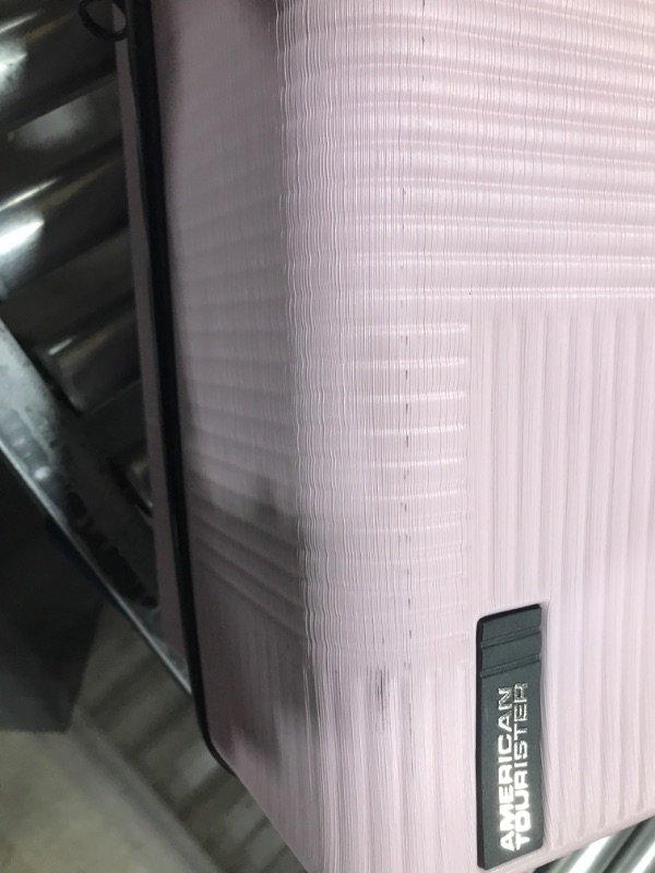 Photo 4 of American Tourister Stratum XLT Expandable Hardside Luggage with Spinner Wheels, Pink Blush, Checked-Large 28-Inch Checked-Large 28-Inch Pink Blush