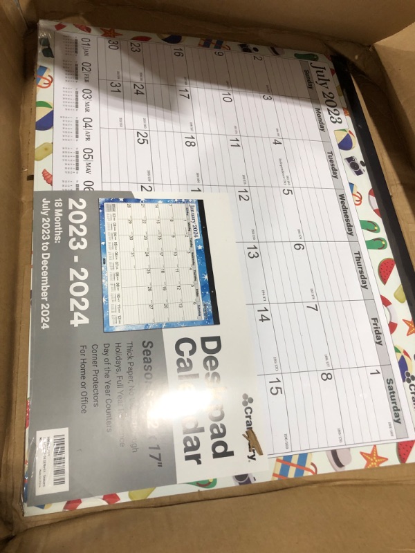 Photo 2 of CRANBURY Large Desk Calendar 2023-2024 (Seasons) - 22x17 Monthly Desktop Calendar, Use Now to December 2024, Academic Year, Full Year Deskpad Calendar, Extra Large Wall Calendar 17x22, plus Stickers Seasons Jul 2023 - Dec 2024